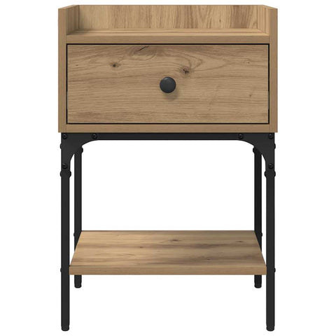 vidaXL Bedside Table with Drawer Artisan oak Engineered wood