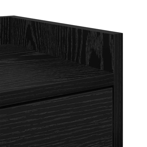 vidaXL Bedside Table with Drawer Black oak Engineered wood