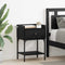 vidaXL Bedside Table with Drawer Black oak Engineered wood
