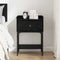 vidaXL Bedside Table with Drawer Black oak Engineered wood
