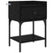 vidaXL Bedside Table with Drawer Black oak Engineered wood