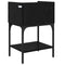 vidaXL Bedside Table with Drawer Black oak Engineered wood