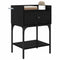 vidaXL Bedside Table with Drawer Black oak Engineered wood