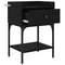 vidaXL Bedside Table with Drawer Black oak Engineered wood