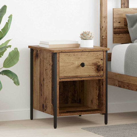 vidaXL Bedside Cabinet Old wood 40 x 42 x 50 cm Engineered wood