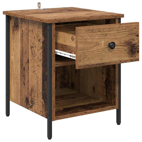 vidaXL Bedside Cabinet Old wood 40 x 42 x 50 cm Engineered wood