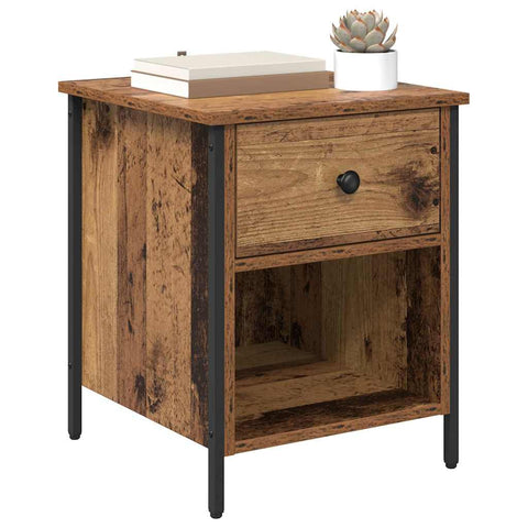 vidaXL Bedside Cabinet Old wood 40 x 42 x 50 cm Engineered wood