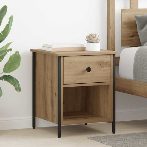 vidaXL Bedside Cabinet with Drawer 2 pcs Artisan oak 40 x 42 x 50 cm