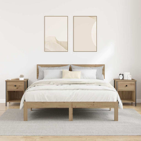 vidaXL Bedside Cabinet with Drawer 2 pcs Artisan oak 40 x 42 x 50 cm
