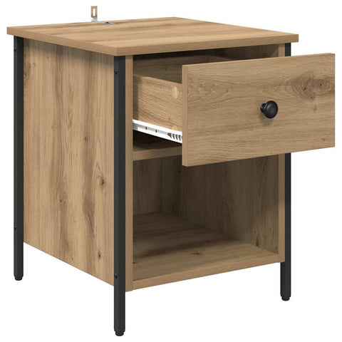 vidaXL Bedside Cabinet with Drawer 2 pcs Artisan oak 40 x 42 x 50 cm