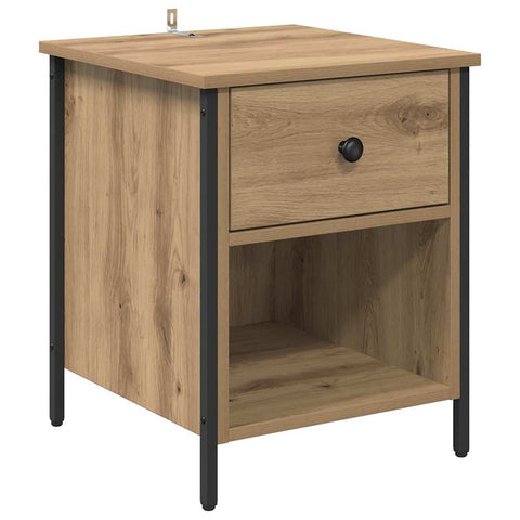 vidaXL Bedside Cabinet with Drawer 2 pcs Artisan oak 40 x 42 x 50 cm