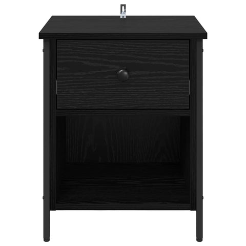 vidaXL Bedside Cabinet Black oak 40 x 42 x 50 cm Engineered wood
