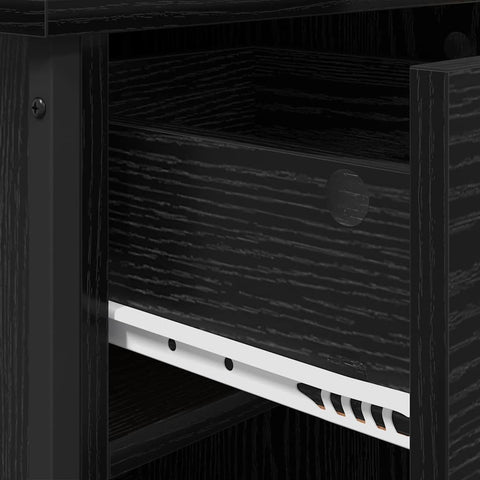 vidaXL Bedside Cabinet 2 pcs Black oak 40 x 42 x 50 cm Engineered wood