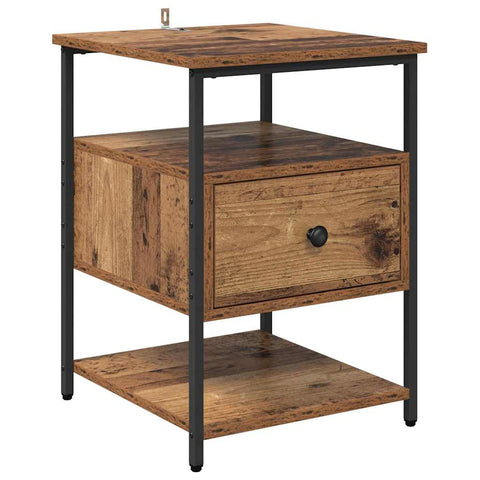 vidaXL Bedside Cabinet Old wood 40 x 42 x 56 cm Engineered wood