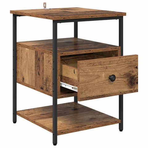vidaXL Bedside Cabinet Old wood 40 x 42 x 56 cm Engineered wood