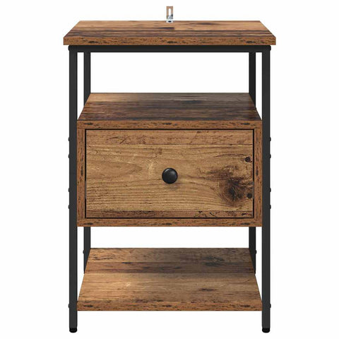 vidaXL Bedside Cabinet Old wood 40 x 42 x 56 cm Engineered wood