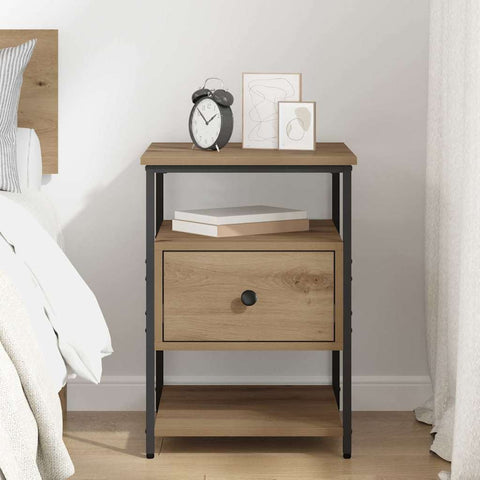 vidaXL Bedside Cabinet Artisan oak 40 x 42 x 56 cm Engineered wood