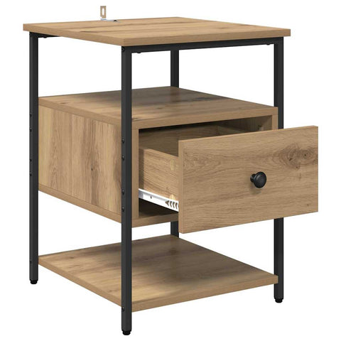 vidaXL Bedside Cabinet with Drawer 2 pcs Artisan oak 40 x 42 x 56 cm