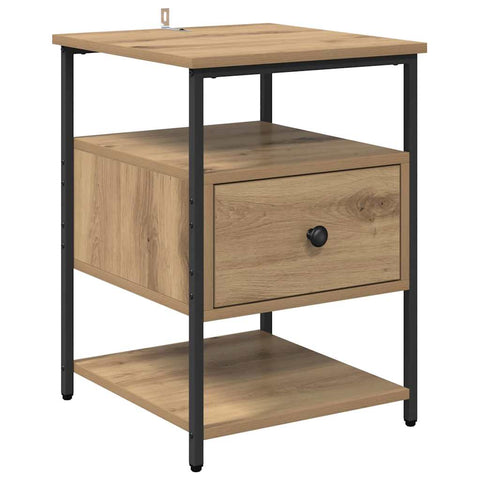 vidaXL Bedside Cabinet with Drawer 2 pcs Artisan oak 40 x 42 x 56 cm
