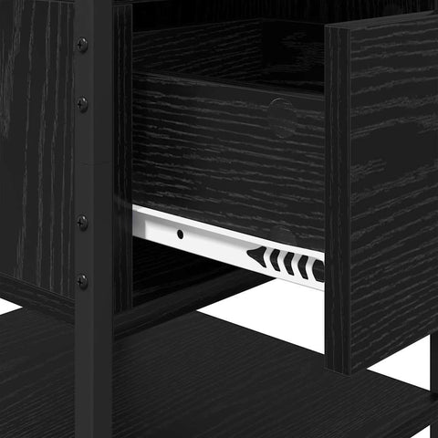 vidaXL Bedside Cabinet Black oak 40 x 42 x 56 cm Engineered wood