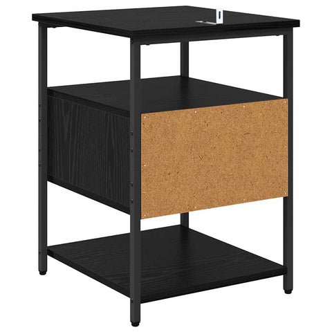 vidaXL Bedside Cabinet Black oak 40 x 42 x 56 cm Engineered wood