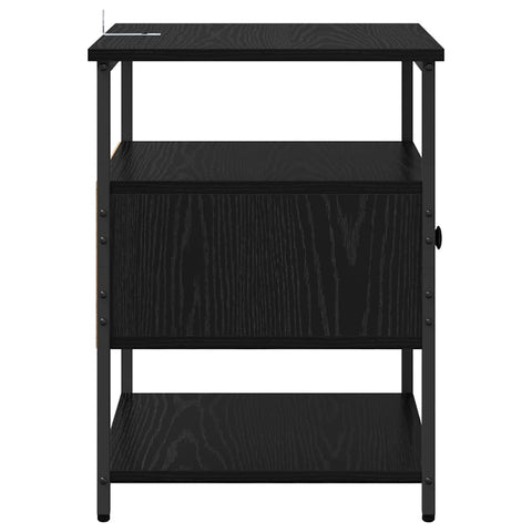vidaXL Bedside Cabinet Black oak 40 x 42 x 56 cm Engineered wood