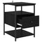 vidaXL Bedside Cabinet 2 pcs Black oak 40 x 42 x 56 cm Engineered wood