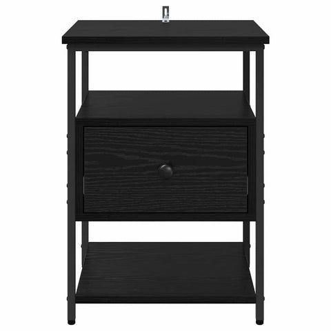 vidaXL Bedside Cabinet 2 pcs Black oak 40 x 42 x 56 cm Engineered wood