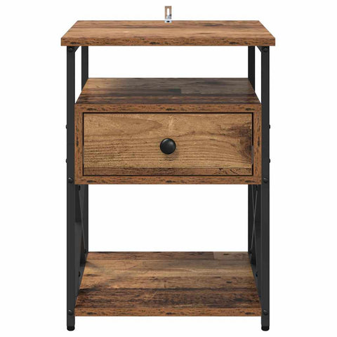 vidaXL Bedside Cabinet 2 pcs Old wood 40 x 42 x 55 cm Engineered wood
