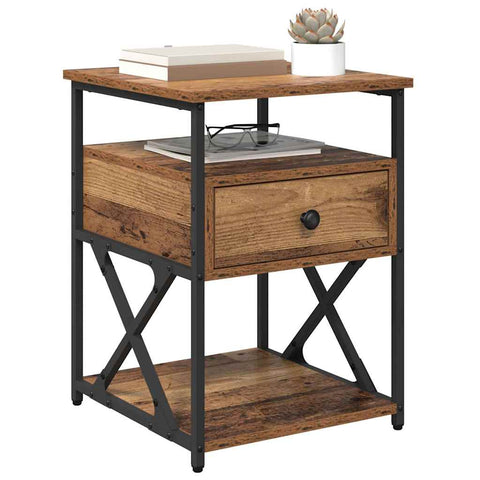 vidaXL Bedside Cabinet 2 pcs Old wood 40 x 42 x 55 cm Engineered wood