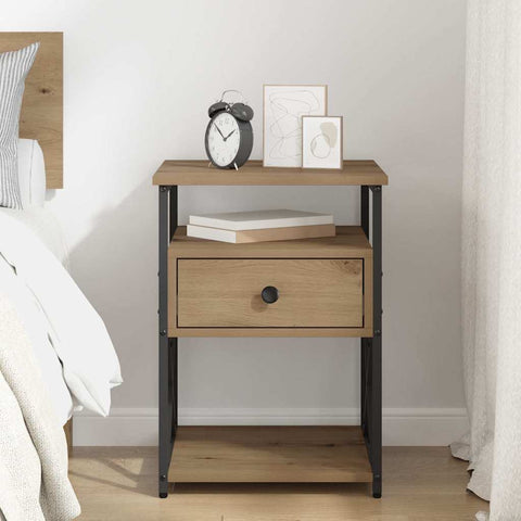 vidaXL Bedside Cabinet Artisan oak 40 x 42 x 55 cm Engineered wood