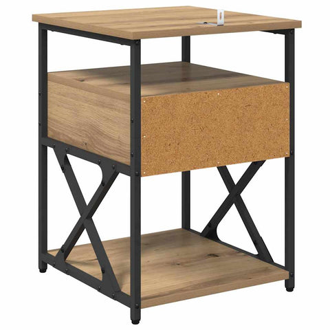 vidaXL Bedside Cabinet with Drawer 2 pcs Artisan oak 40 x 42 x 55 cm