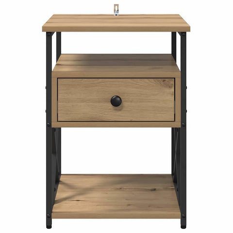vidaXL Bedside Cabinet with Drawer 2 pcs Artisan oak 40 x 42 x 55 cm