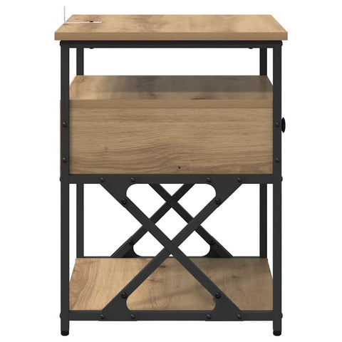 vidaXL Bedside Cabinet with Drawer 2 pcs Artisan oak 40 x 42 x 55 cm
