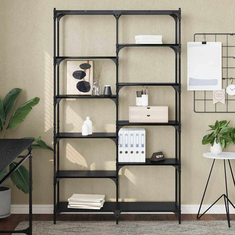 vidaXL Bookshelf Black oak 100 x 32 x 170 cm Engineered wood