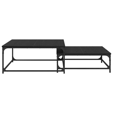 vidaXL Nesting Coffee Table Black oak Engineered wood