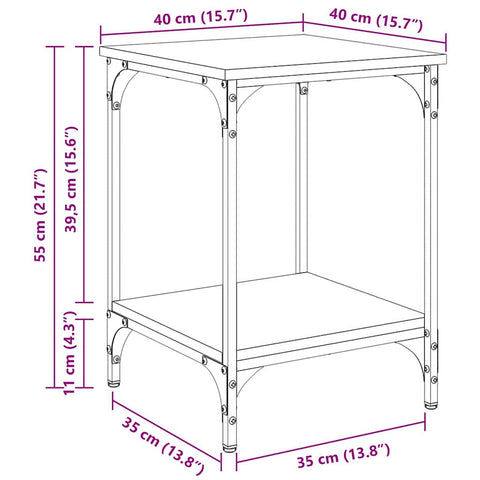 vidaXL Coffee Table Old Wood 40 x 40 x 55 cm Engineered Wood