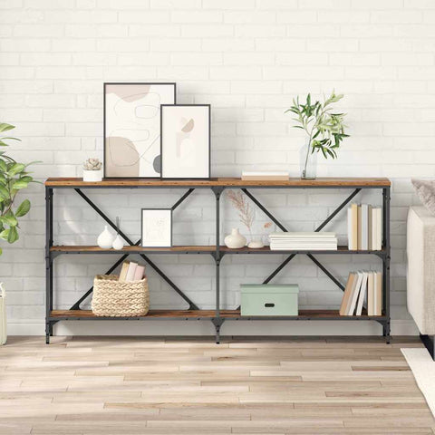vidaXL Console Table with Shelf with Storage Old Wood 160 x 30 x 75 cm