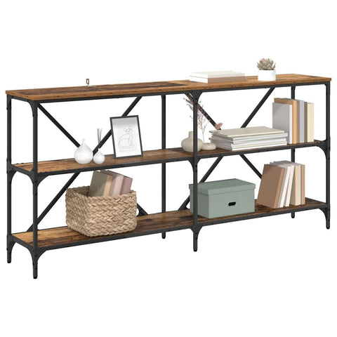 vidaXL Console Table with Shelf with Storage Old Wood 160 x 30 x 75 cm