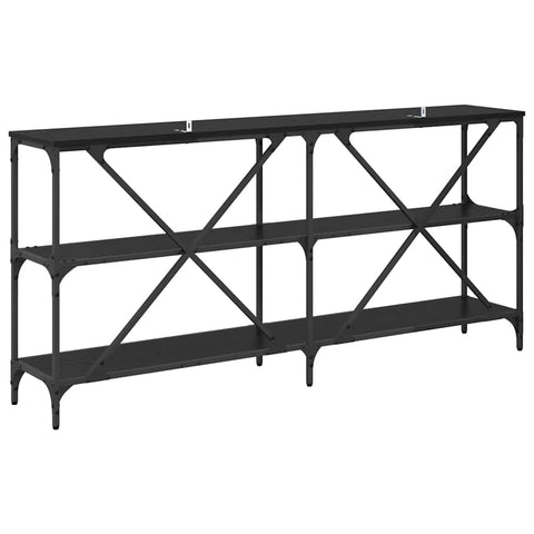 vidaXL Console Table with Shelf Black Oak 160 x 30 x 75 cm