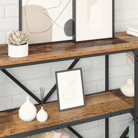 vidaXL Console Table with Shelf with Storage Old Wood 180 x 30 x 75 cm