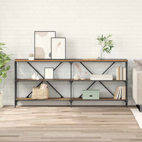 vidaXL Console Table with Shelf with Storage Old Wood 180 x 30 x 75 cm