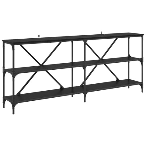 vidaXL Console Table with Shelf Black Oak 180 x 30 x 75 cm