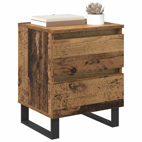 vidaXL Bedside Cabinet Old wood 40 x 35 x 50 cm Engineered wood