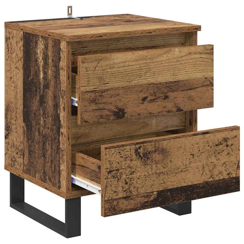 vidaXL Bedside Cabinet 2 pcs Old wood 40 x 35 x 50 cm Engineered wood