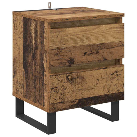 vidaXL Bedside Cabinet 2 pcs Old wood 40 x 35 x 50 cm Engineered wood