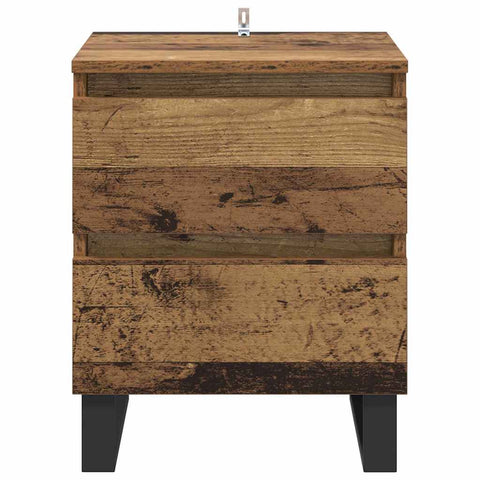 vidaXL Bedside Cabinet 2 pcs Old wood 40 x 35 x 50 cm Engineered wood