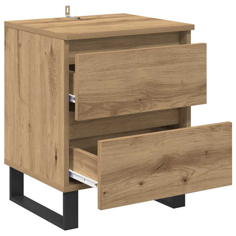 vidaXL Bedside Cabinet with Drawer 2 pcs Artisan oak 40 x 35 x 50 cm