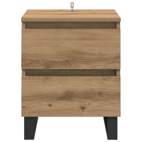 vidaXL Bedside Cabinet with Drawer 2 pcs Artisan oak 40 x 35 x 50 cm