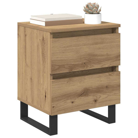vidaXL Bedside Cabinet with Drawer 2 pcs Artisan oak 40 x 35 x 50 cm
